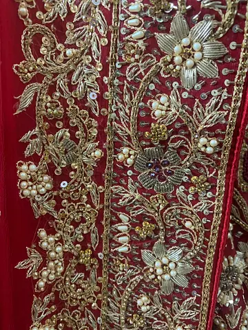 Elegant Embroidered Bridal Red Dress