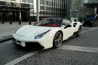 AMAZING FERRARI 488 GTB with Bianco Avus Exterior Rossi Red Leather - AED 489,000!