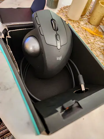 Logitech Mx Ergo Wireless Trackball Mouse, Bluetooth Or 2.4Ghz With Unifying Usb-Receiver, Adjustabl