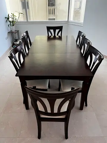 Elegant Wooden Dining Set with 8 Chairs