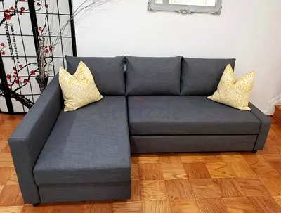 Ikea L Shape Sofa cum bed with big storage in L