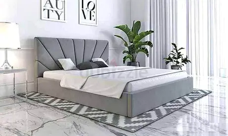 Modern Grey Upholstered Bed Frame