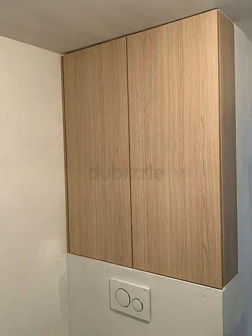 Custom MDF Alcove Cabinet with Open Shelving and Bottom Storage Unit