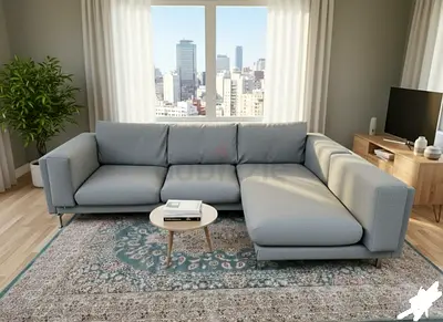 Modern L-Shaped Comfort Sofa  This elegant L-shaped sectional sofa is designed to