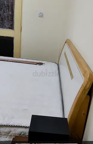 Solid Wood Bed Frame with Headboard and mattress