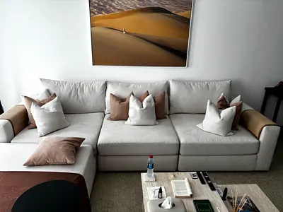 Cozy Modern L-Shaped Cloud Sofa with Stylish Cushions (5 Seater)