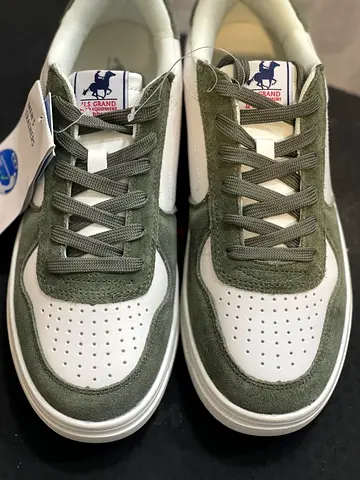 Stylish Green and White Sneakers