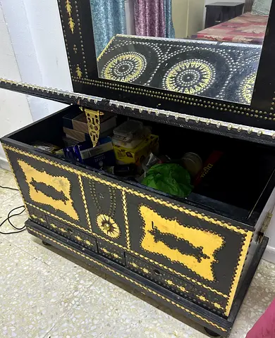 Vintage Decorative Storage Chest with Mirror