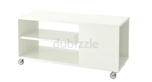 Minimalist White Rolling Coffee Table
