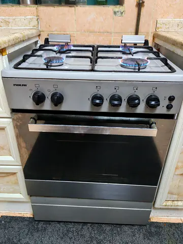 Nikai 4-burner Gas Stove (Main line  Cylinder suitable) with Rotisserie, Grilling, Baking  Oven.
