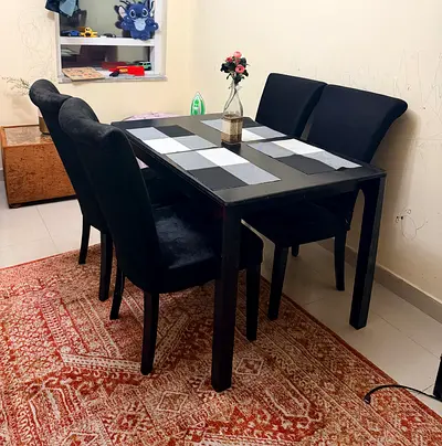 Dining Table Set with Four Chairs