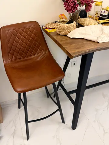 Stylish Brown Table and Bar Stool