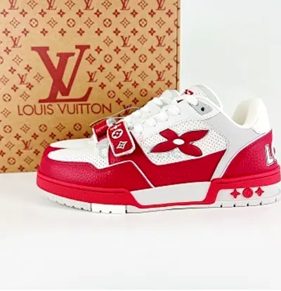 Stylish Louis Vuitton Red Sneakers