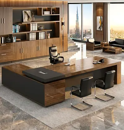 The Sovereign Executive Suite - Modern L-Shaped Command Center