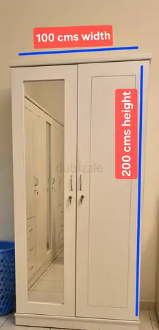 Heavy duty solid Cupboard/ Cabinet with locks and movable shelves (200 cms height and 100 cms width)