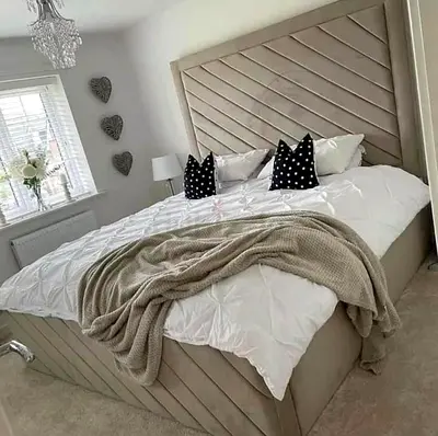Elegant King Size Bed with Storage