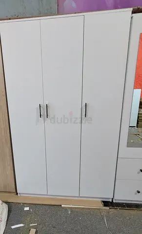 Modern White Wardrobe with Sleek Handles