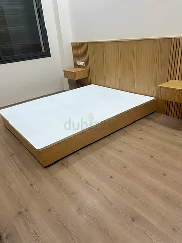 Modern Double Bed with Built-in Nightstands