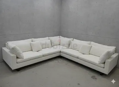 West elm white color feather 🪶 filled corner sofa