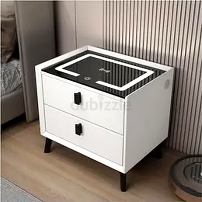 Stylish White Nightstand with Storage Drawers
