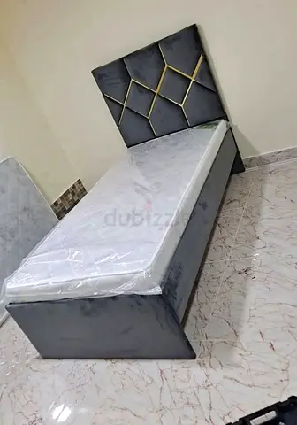 Modern Single Bed with Stylish Headboard