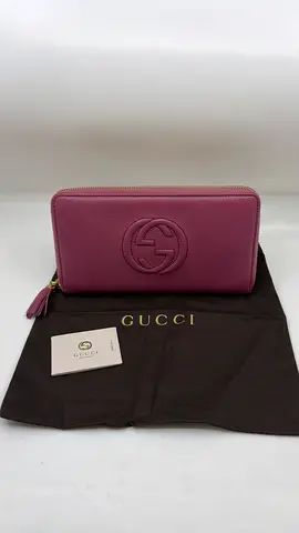 Gucci Pink Leather Soho Zip Around Wallet Gucci