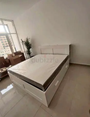 IKEA brimnessqueen size 160×200cm bed frame with headboard+ 4 big storage drawers with IKEA mattress