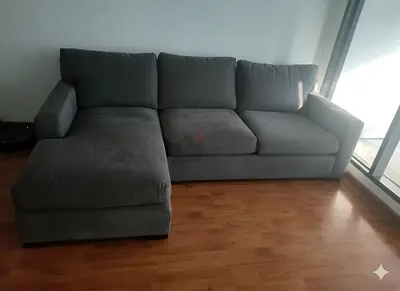 Crate and barrel premium quality lshape sofa for sale gray color