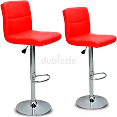 Stylish Red Bar Stools - Adjustable Height