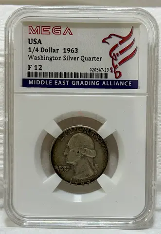 USA 1/4 dollar silver coin 1963 70 AED