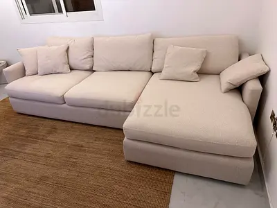 Premium Quality CrateBarrel Lounge Deep feather filled L Shape Sofa Beige