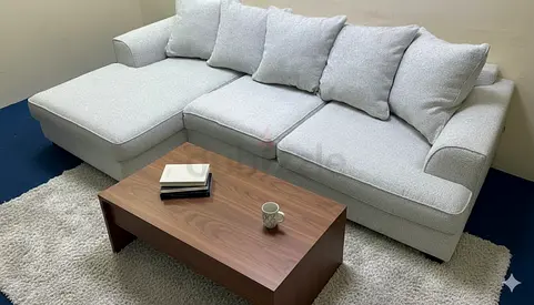 The One Brand Kingston beige color lshape sofa
