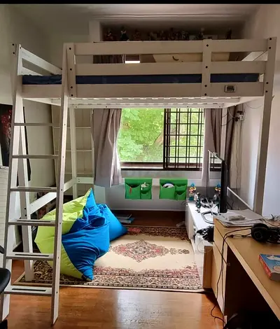 IKEA queen size Cozy Loft Bed with Play Area and Storage with free home delivery and installation