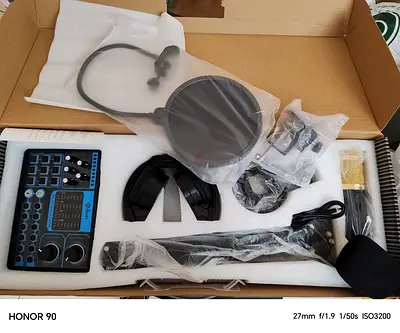 Ikon mic with Live Recording Condenser Microphone Set - Karoke set