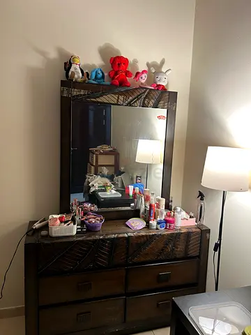 Wooden Dressing Table with Mirror  Drawers - Good Condition
