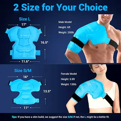 Comfytemp Shoulder Ice Pack Rotator Cuff Cold Therapy Wrap, FSA Eligible HSA Wearable
