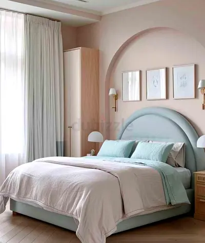 New Elegant Bed with Soft Headboard