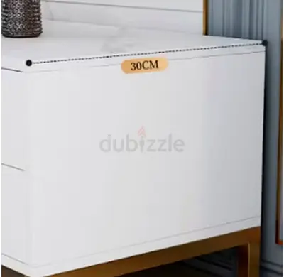 Stylish White TV table with Gold Legs