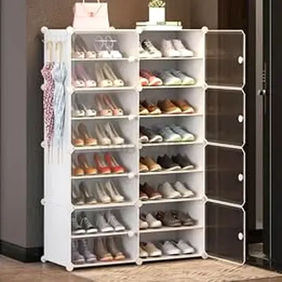 Stylish Shoe Organizer with Transparent Doors