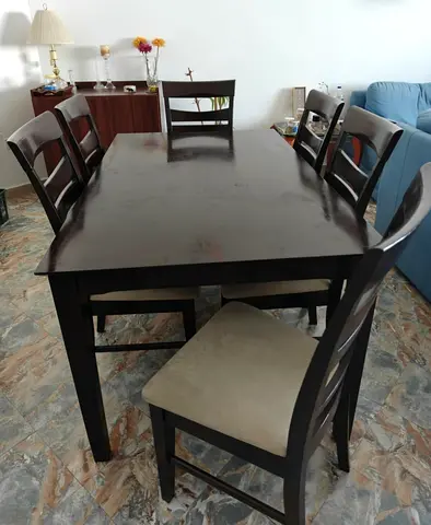 Elegant Dining Table Set with 6 Chairs