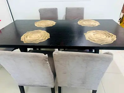 Solid Big size Dining table with chairs