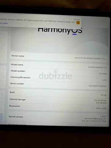 Huawei Tablet with HarmonyOS 2.1.0