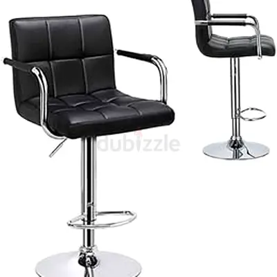 Modern Adjustable Bar Stool in Black