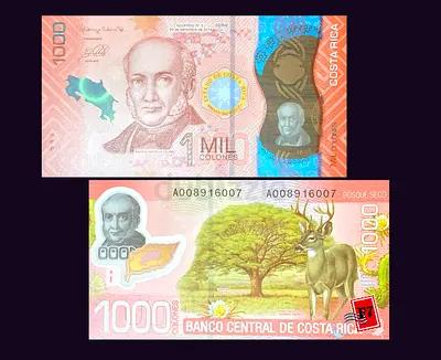 Costa Rican Colones Banknotes Set