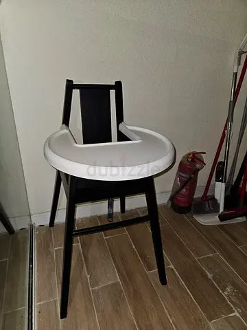 High wooden baby chair for feeding