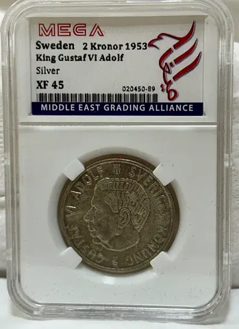 Sweden 2 kronor silver coin 1953 140 AED