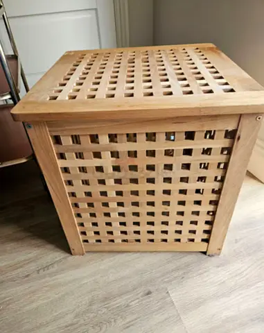 Wooden Storage Cube with Lattice Design