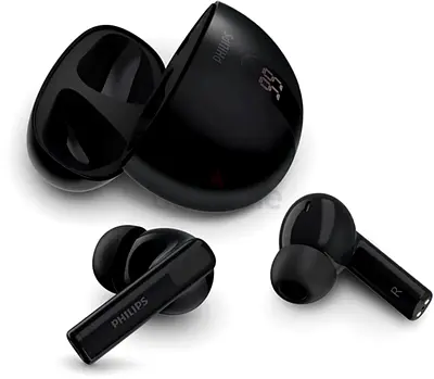 Philips TAT3559BK True Wireless Earbuds | Deep Bass | 32H Playtime | ENC Clear Calls | IPX4 Splash-P