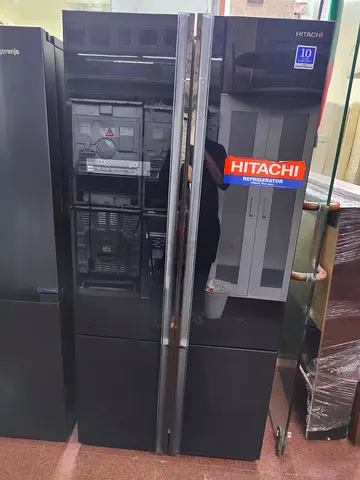 Hitachi Refrigerator 4 door styles front black glass