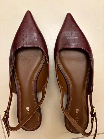 Reiss burgundy leather flat pointed shoes
